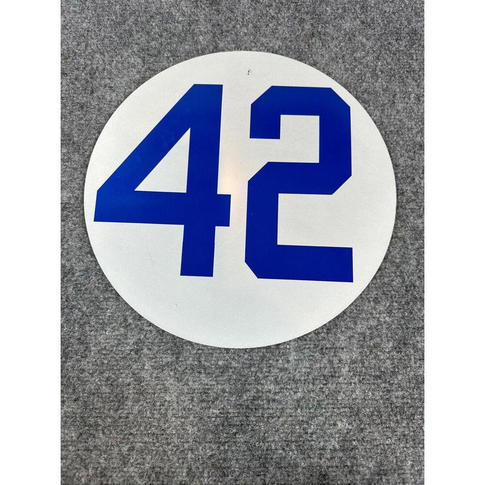Large Reflective Aluminum Metal Sign 12" One Sided Blue Numbers